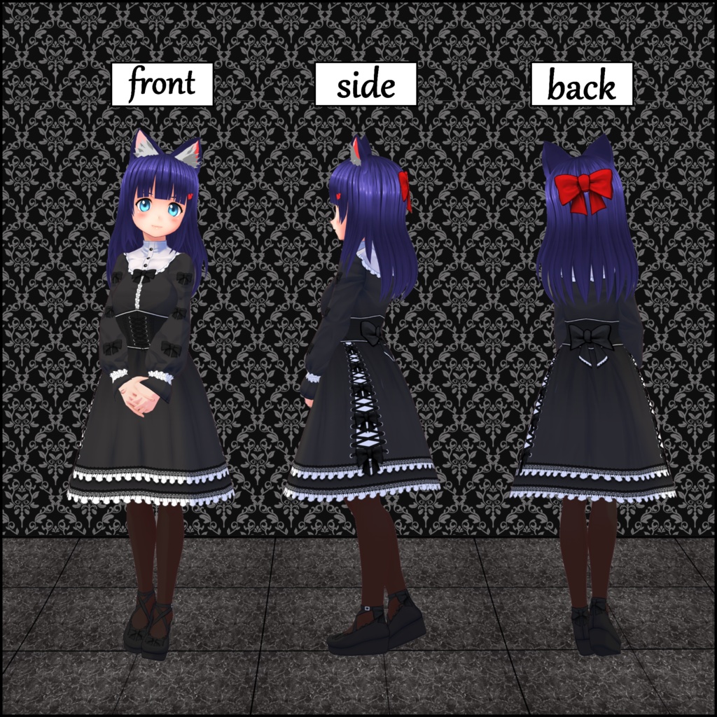 犬子屋【ゴスロリワンピース】VRoid&セシル変身