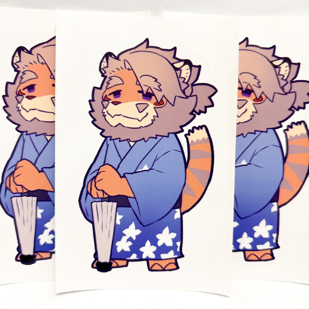 ゆる虎 浴衣ステッカー (3枚1セット)