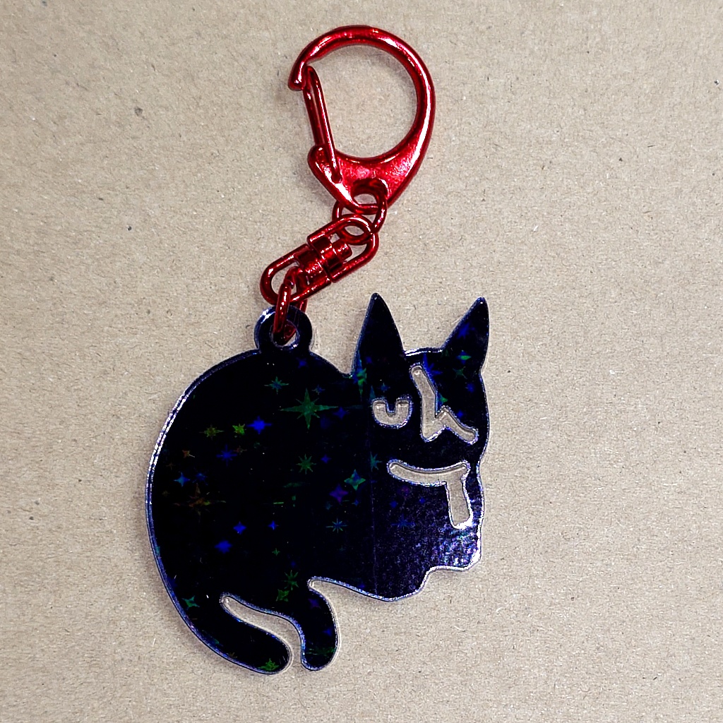 ねこ黒父&いぬ白水アクリルキーホルダー(セット)