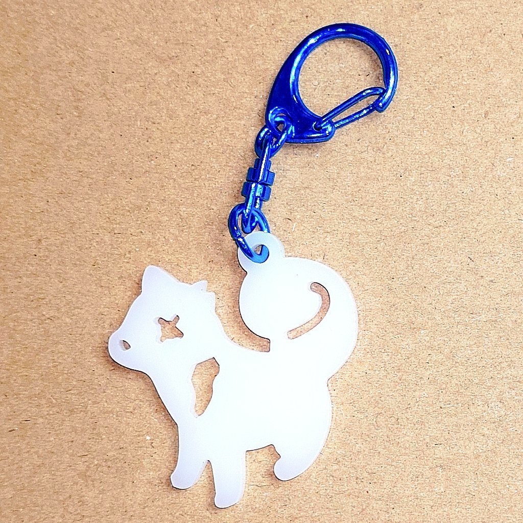 ねこ黒父&いぬ白水アクリルキーホルダー(セット)