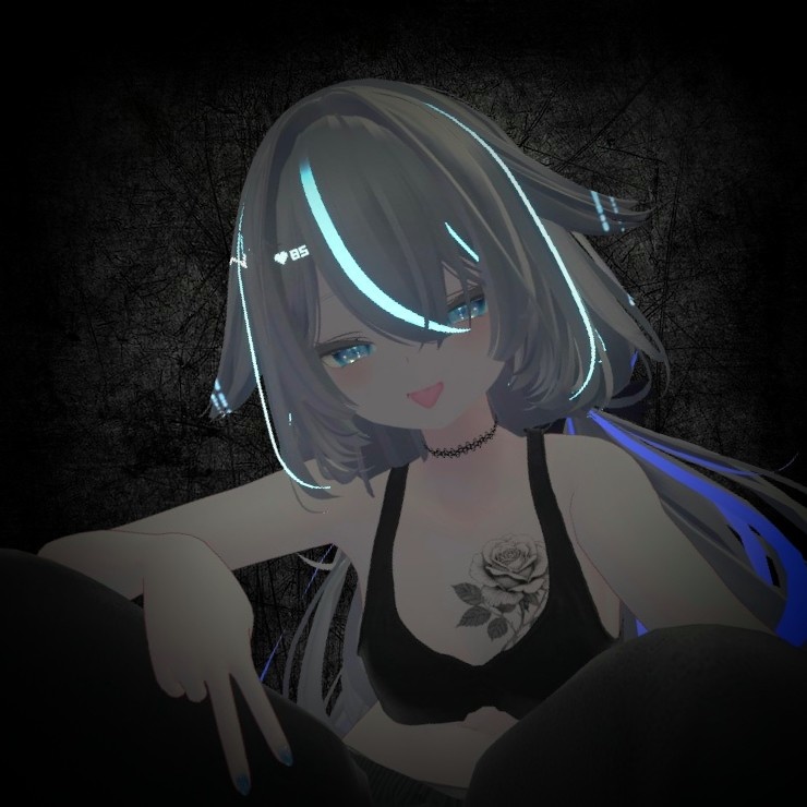 ~5/3日まで限定無料【VRChat向け】🤍🖤モノクロ薔薇タトゥーシール🖤🤍