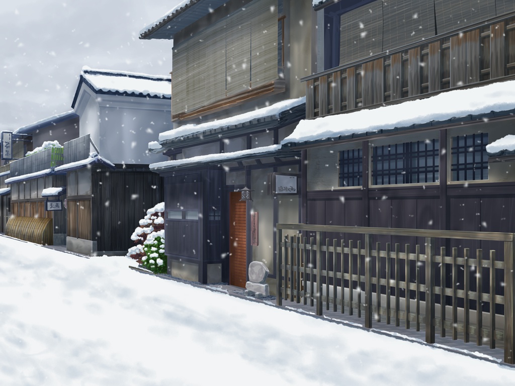 「祇園」背景絵(時間・天気差分あり)