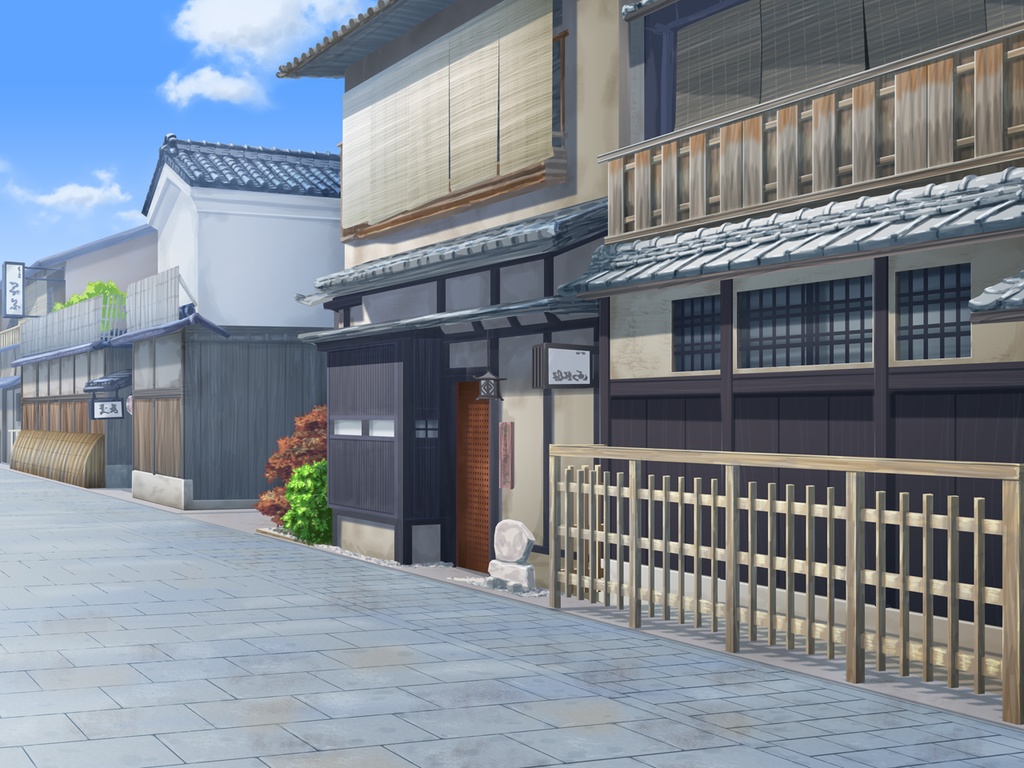 「祇園」背景絵(時間・天気差分あり)