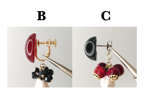 紅ピアス / イヤリング A,B,C