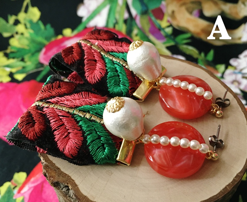 紅ピアス / イヤリング A,B,C