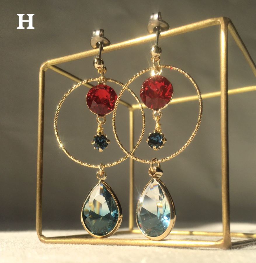 紅ピアス / イヤリング H,I,J,K,L
