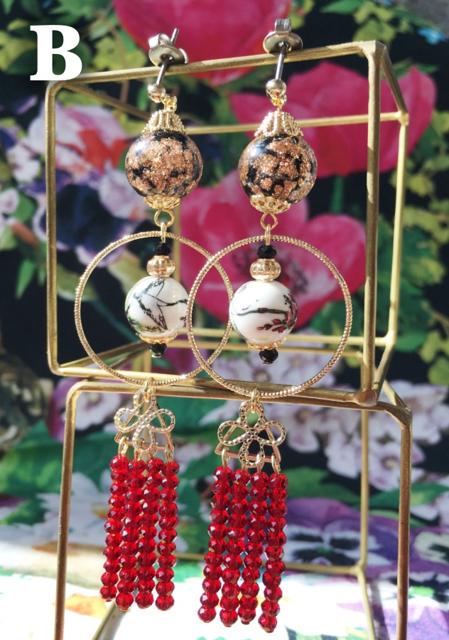 鶴ピアス / イヤリング A,B