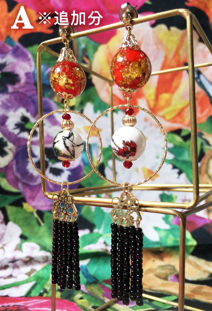 鶴ピアス / イヤリング A,B