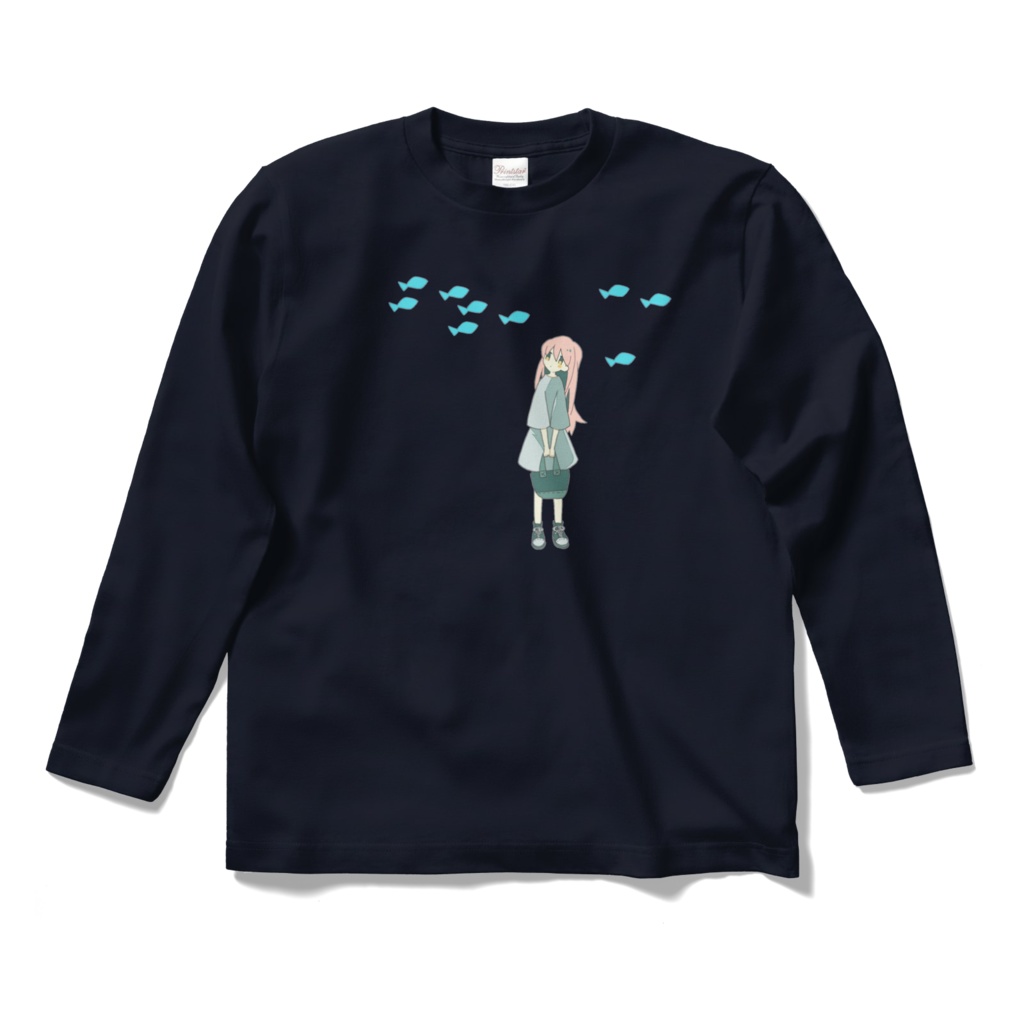 【長袖シャツ】女の子と魚