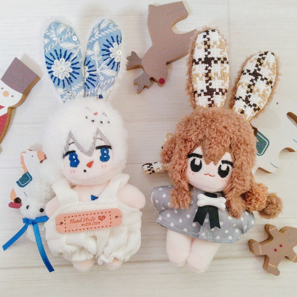 オリジナルぬい 雪だるま&ツイードうさぎ