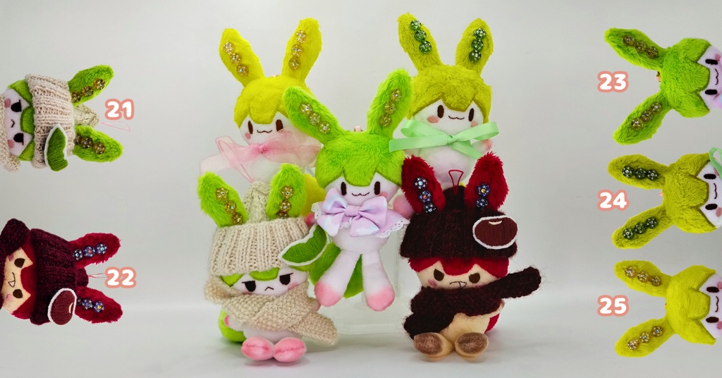 【完売】ハンドメイド妖精ずんだもん（あんこもん）ぬいぐるみマスコット 21 22 23 24 25