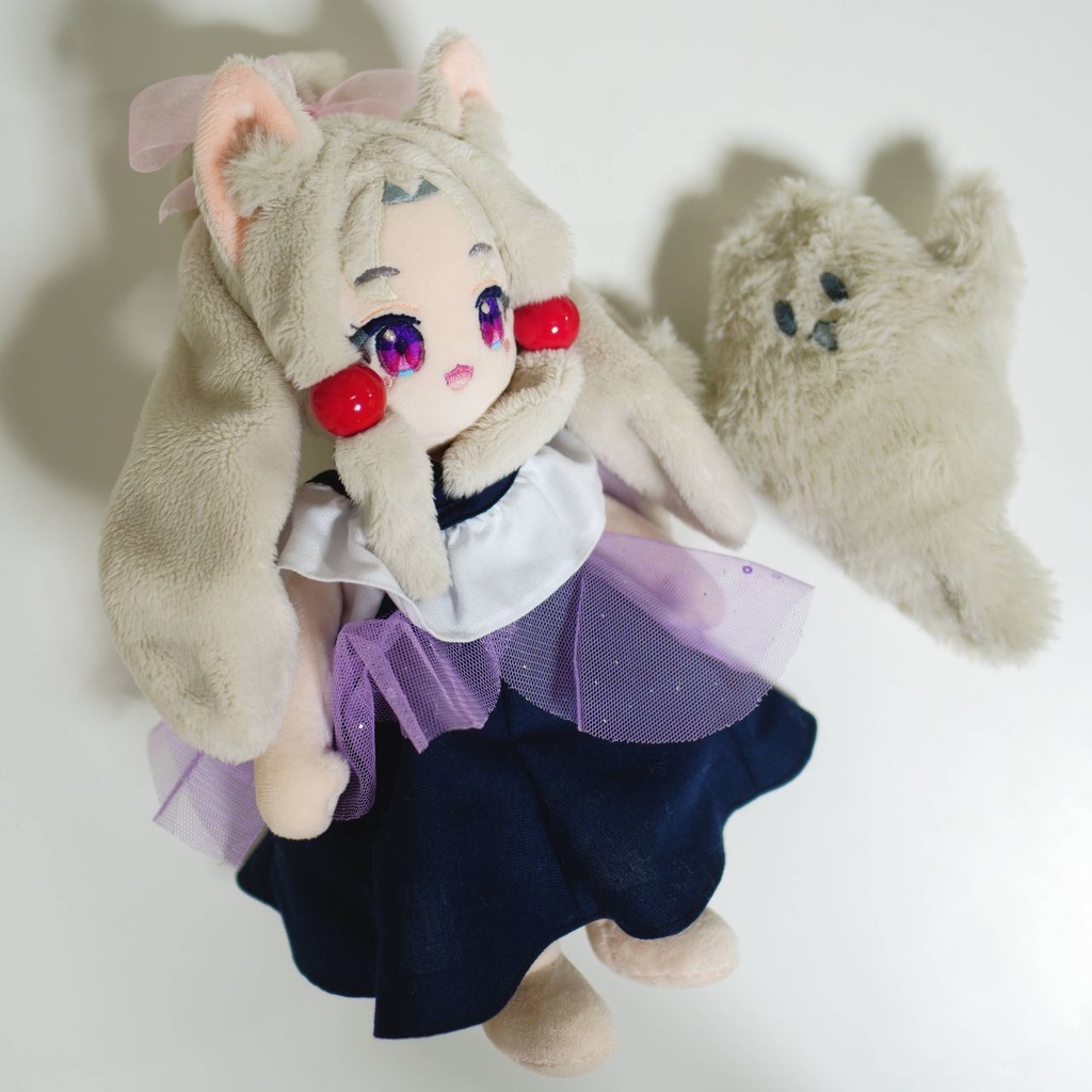 【完売】いたいけなイタコちゃんぬいぐるみ with うしろのあいつ(ハンドメイド 東北イタコぬいぐるみ 01)