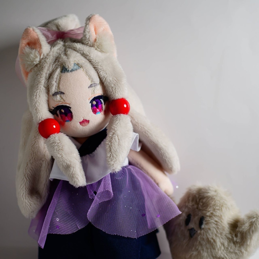 【完売】いたいけなイタコちゃんぬいぐるみ with うしろのあいつ(ハンドメイド 東北イタコぬいぐるみ 01)