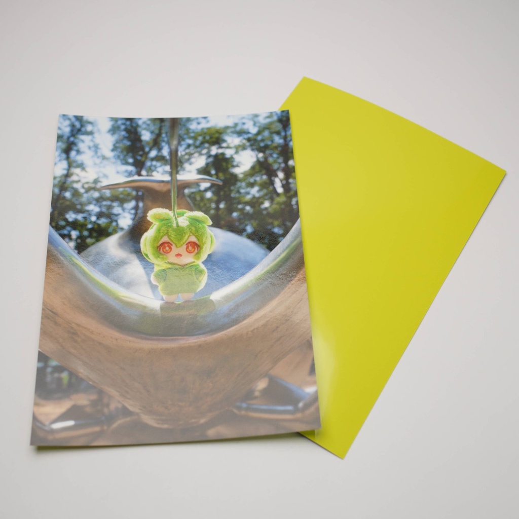 ずんだもんのぬいぐるみのポストカード 01(カブトムシ)