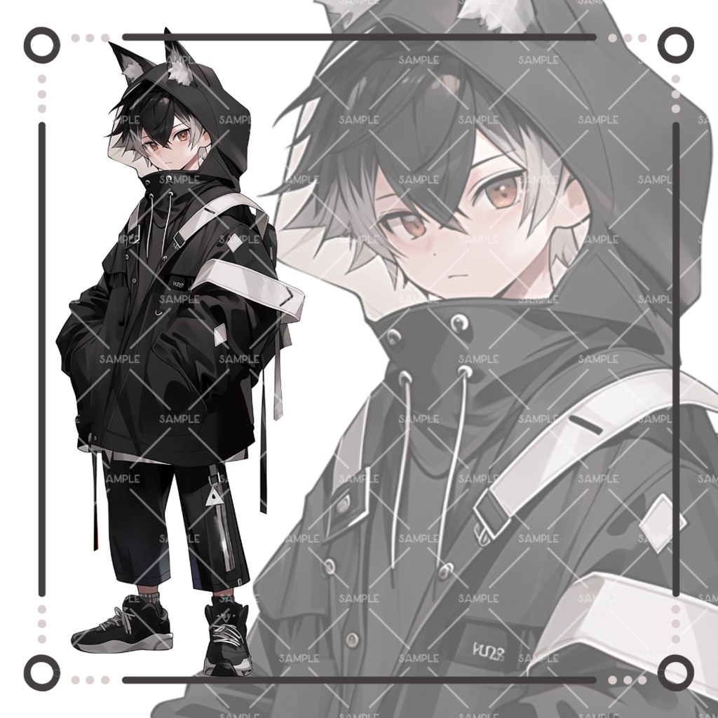《No.60》立ち絵素材_狼耳パーカー_少年