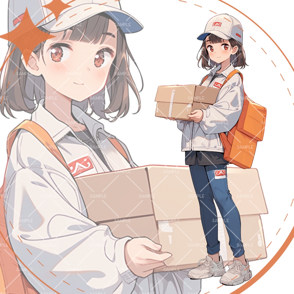 《No.61》立ち絵素材_配達員_女の子