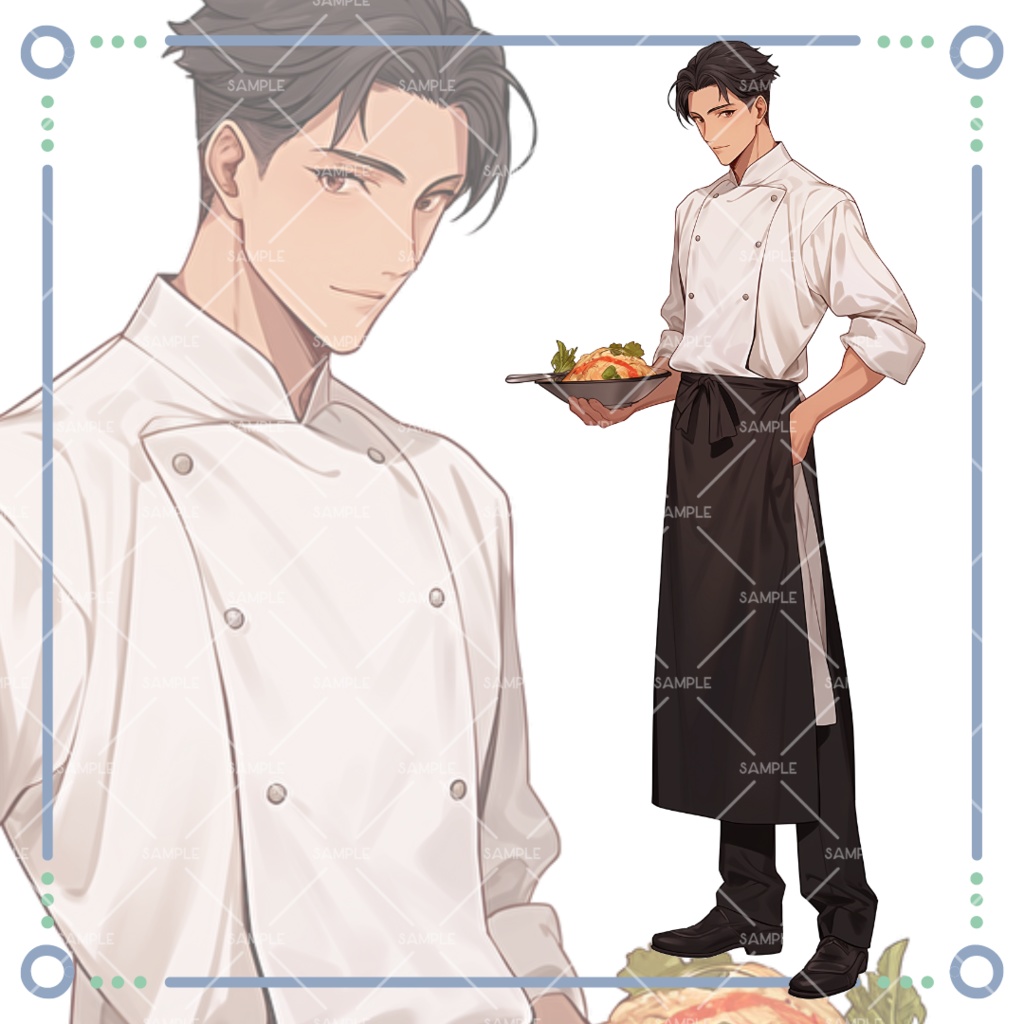 《No.66》立ち絵素材_シェフ_ウェイター_男性