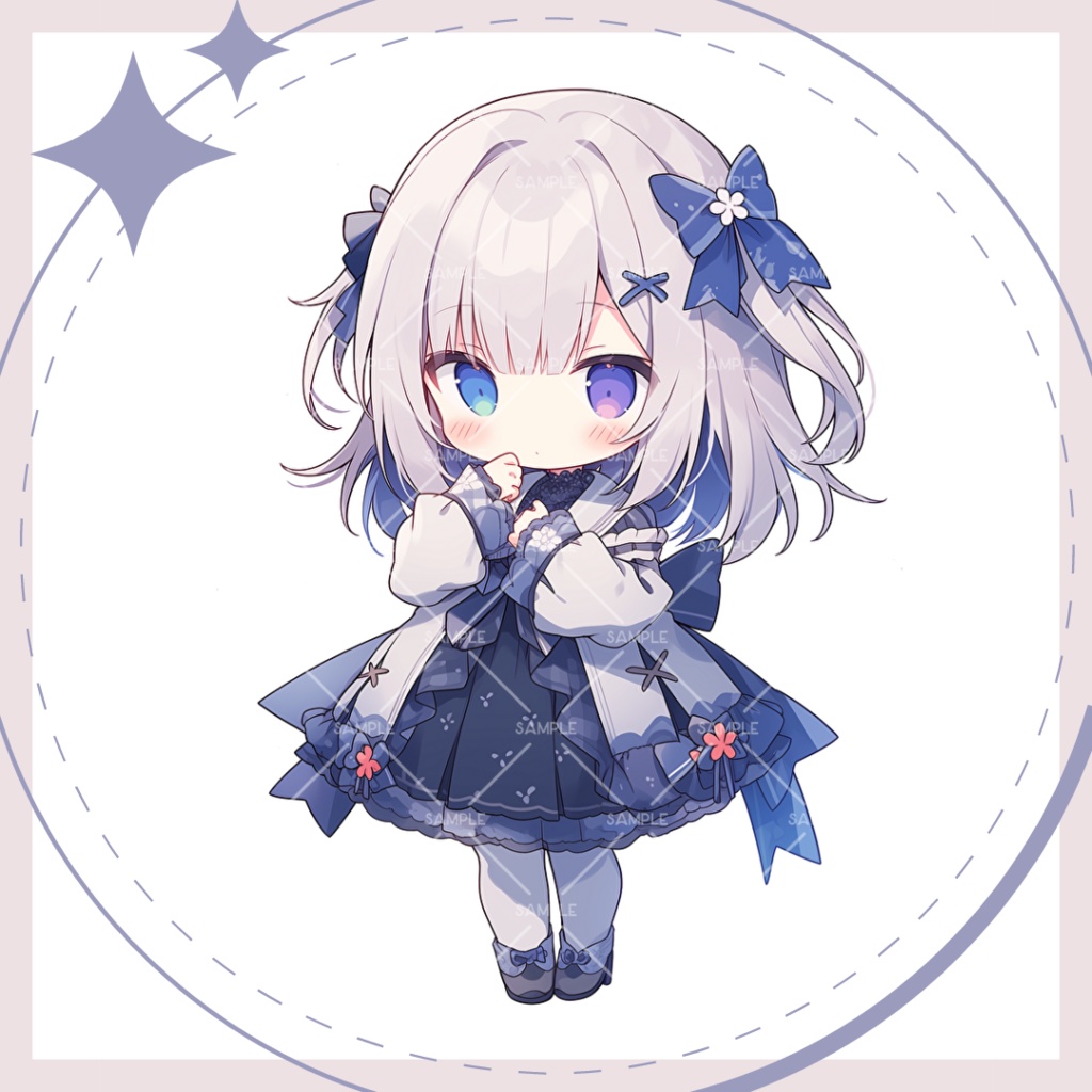 《No.76》立ち絵素材_ロリータ_オッドアイ_女の子_ちびキャラ