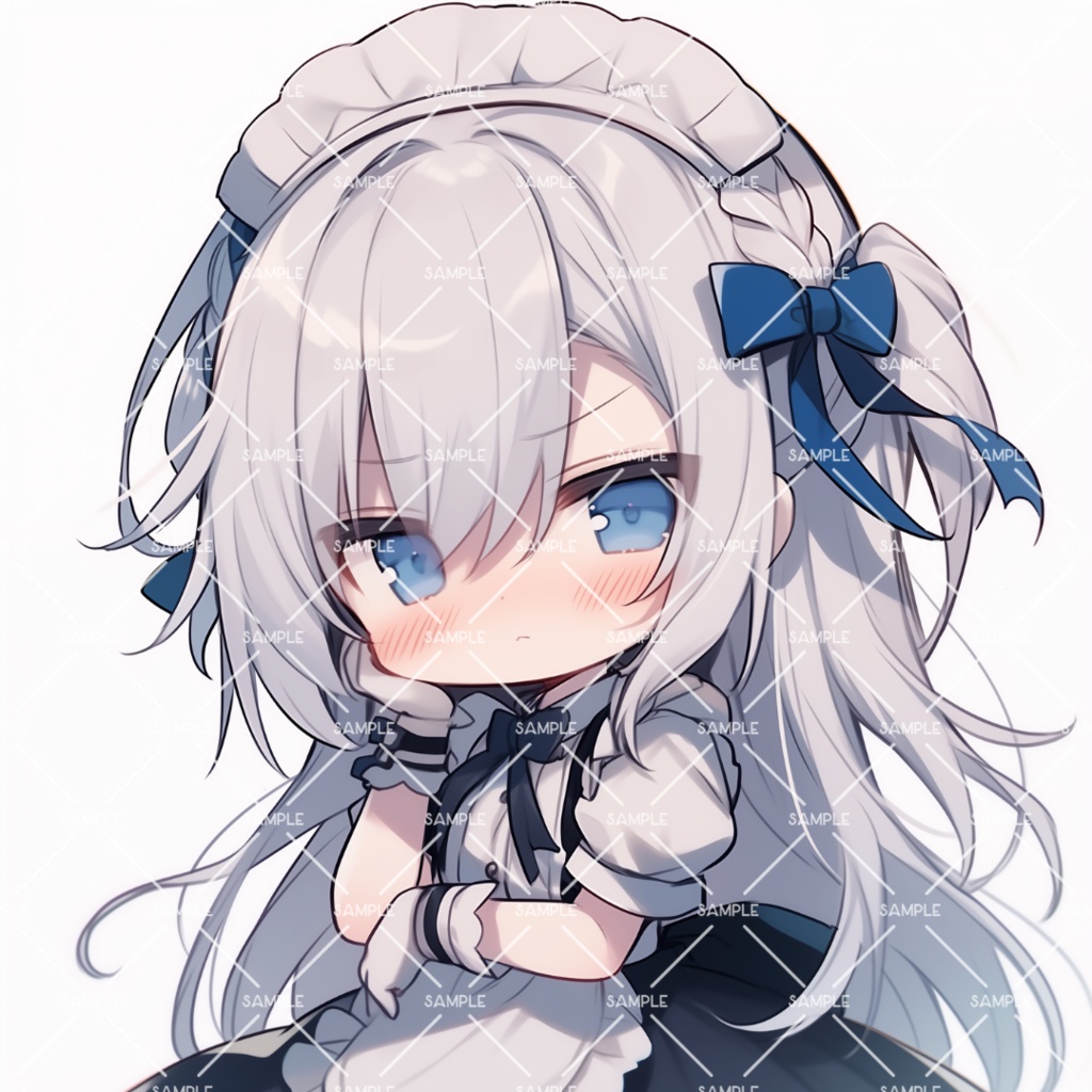 《No.81》立ち絵素材_メイド服_女の子_ちびキャラ