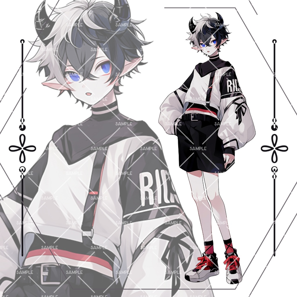 《No.93》立ち絵素材_私服男子_パーカー_デビル