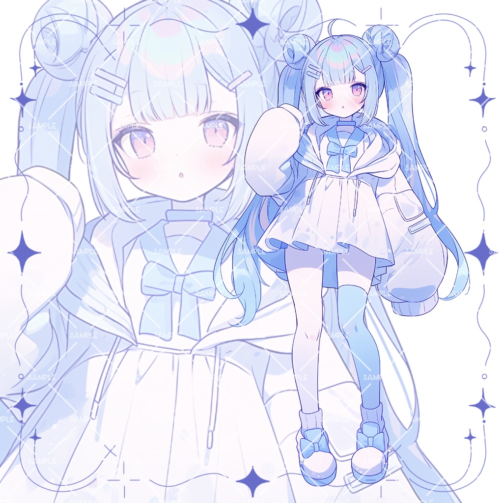 《No.99》立ち絵素材_制服_ツインテール_ゆめかわ_天使界隈_女の子