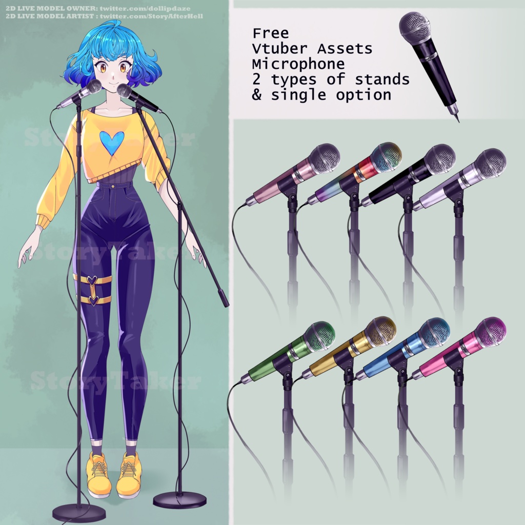2D microphone [Free Vtuber asset]