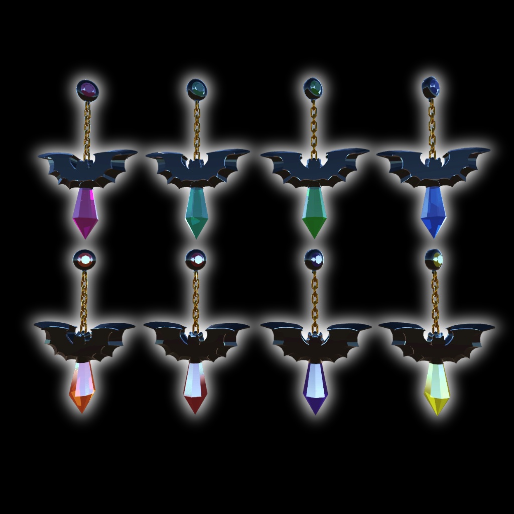 光る小悪魔ピアス