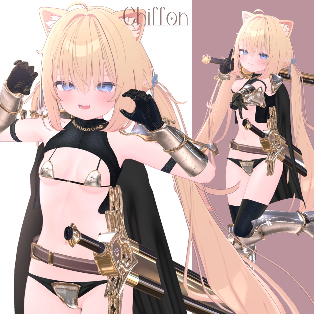 【6アバターフルパック】ぬがせるビキニアーマー【音が鳴る着脱ギミックあり!】