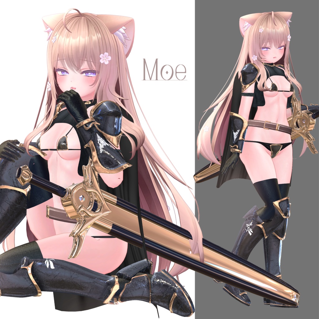 【6アバターフルパック】ぬがせるビキニアーマー【音が鳴る着脱ギミックあり!】