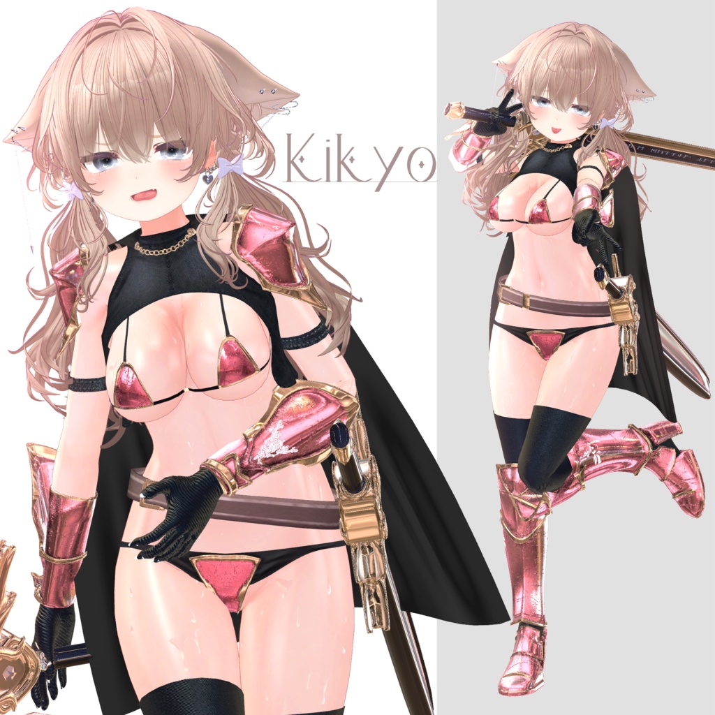 【6アバターフルパック】ぬがせるビキニアーマー【音が鳴る着脱ギミックあり!】