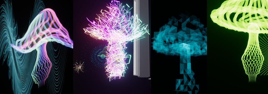 Living Strokes- Vrchat AudioLink pack of 4 Shaders (Quest Compatible) - Series 01