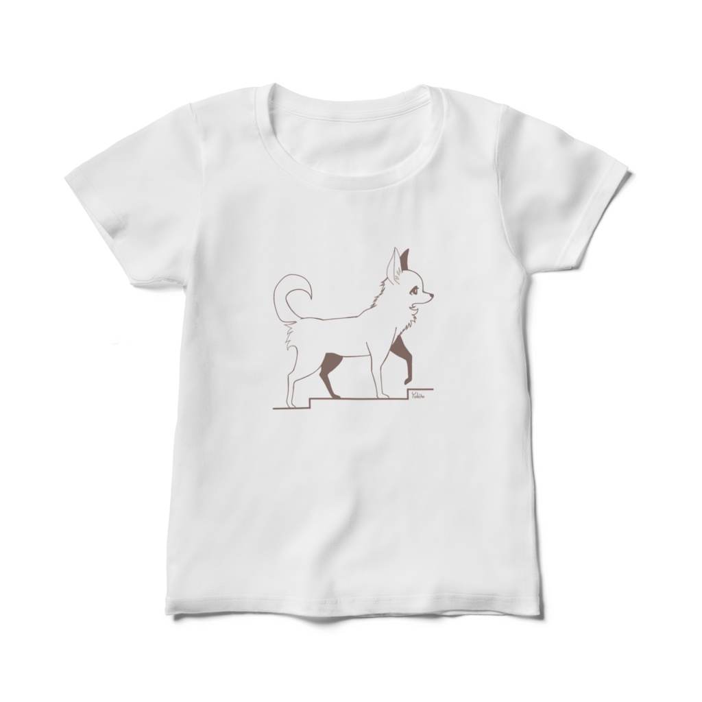 『お散歩』(白抜き) レディースTシャツ