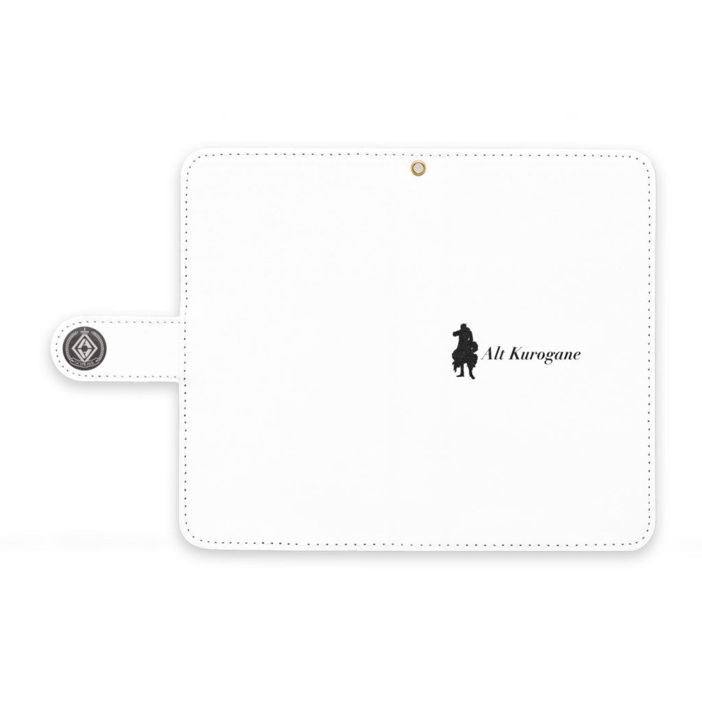 黎鋼アルト 手帳型スマホケース(白)