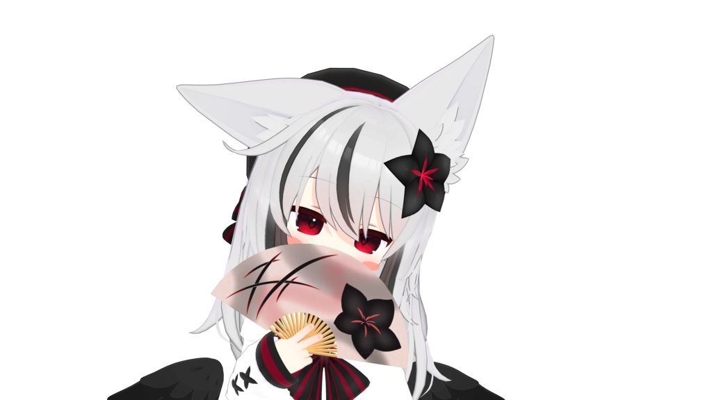 【VRC想定3Dモデル】ネメシスちゃん扇子【開閉ギミックつき】