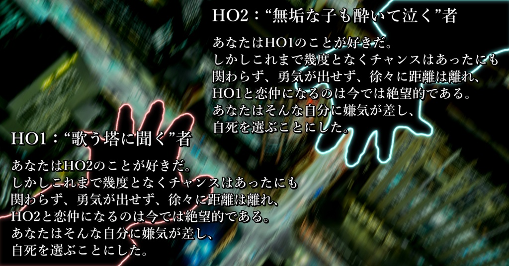 COCシナリオ『15F3S12Wの愛言葉』