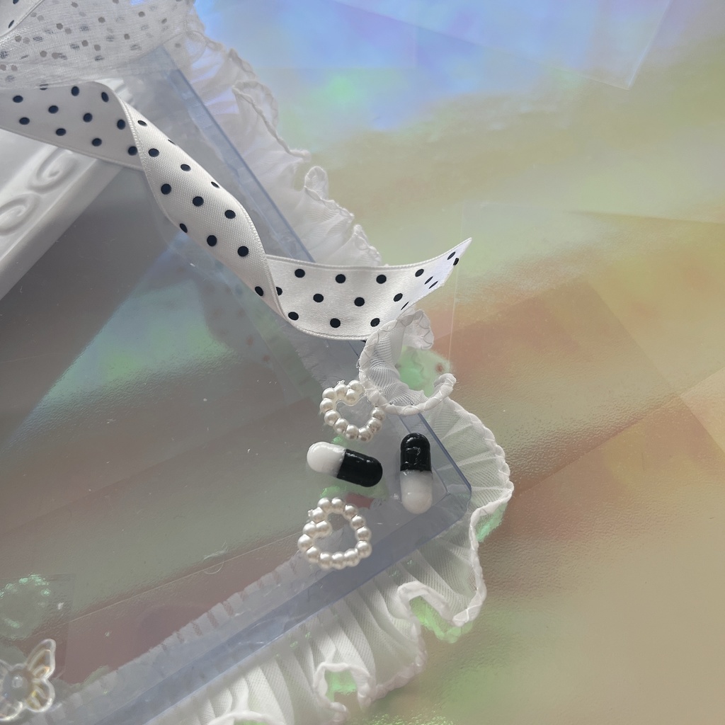 硬質ケース デコ モノトーンドット