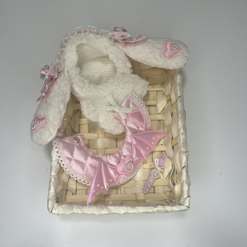 ぬい ぬい服 着ぐるみ ヘッドドレス エプロン10cm 12cm ウサ耳