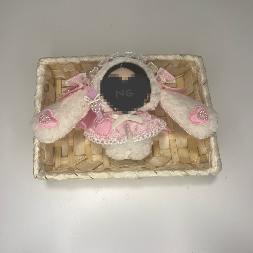 ぬい ぬい服 着ぐるみ ヘッドドレス エプロン10cm 12cm ウサ耳