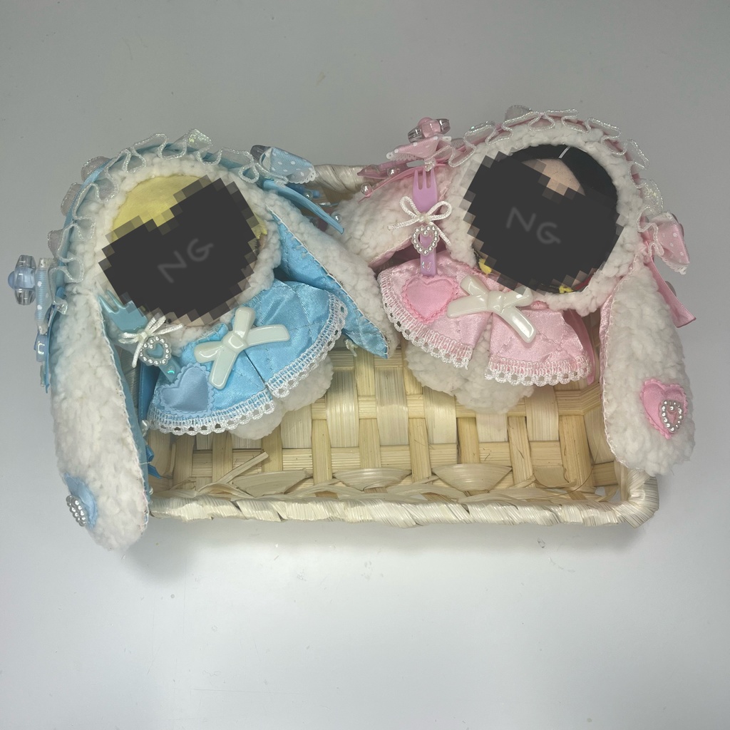 ぬい ぬい服 着ぐるみ ヘッドドレス  エプロン10cm 12cm ウサ耳