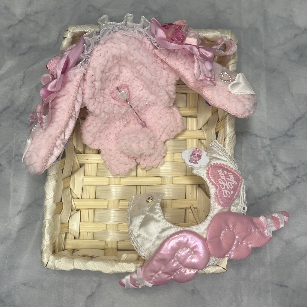 ぬい服 10cm 12cm 着ぐるみ ケープ ヘッドドレス ウサ耳