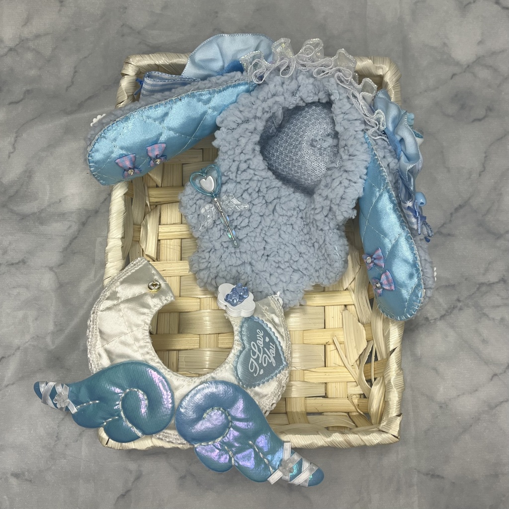 ぬい服 10cm 12cm 着ぐるみ ケープ ヘッドドレス ウサ耳