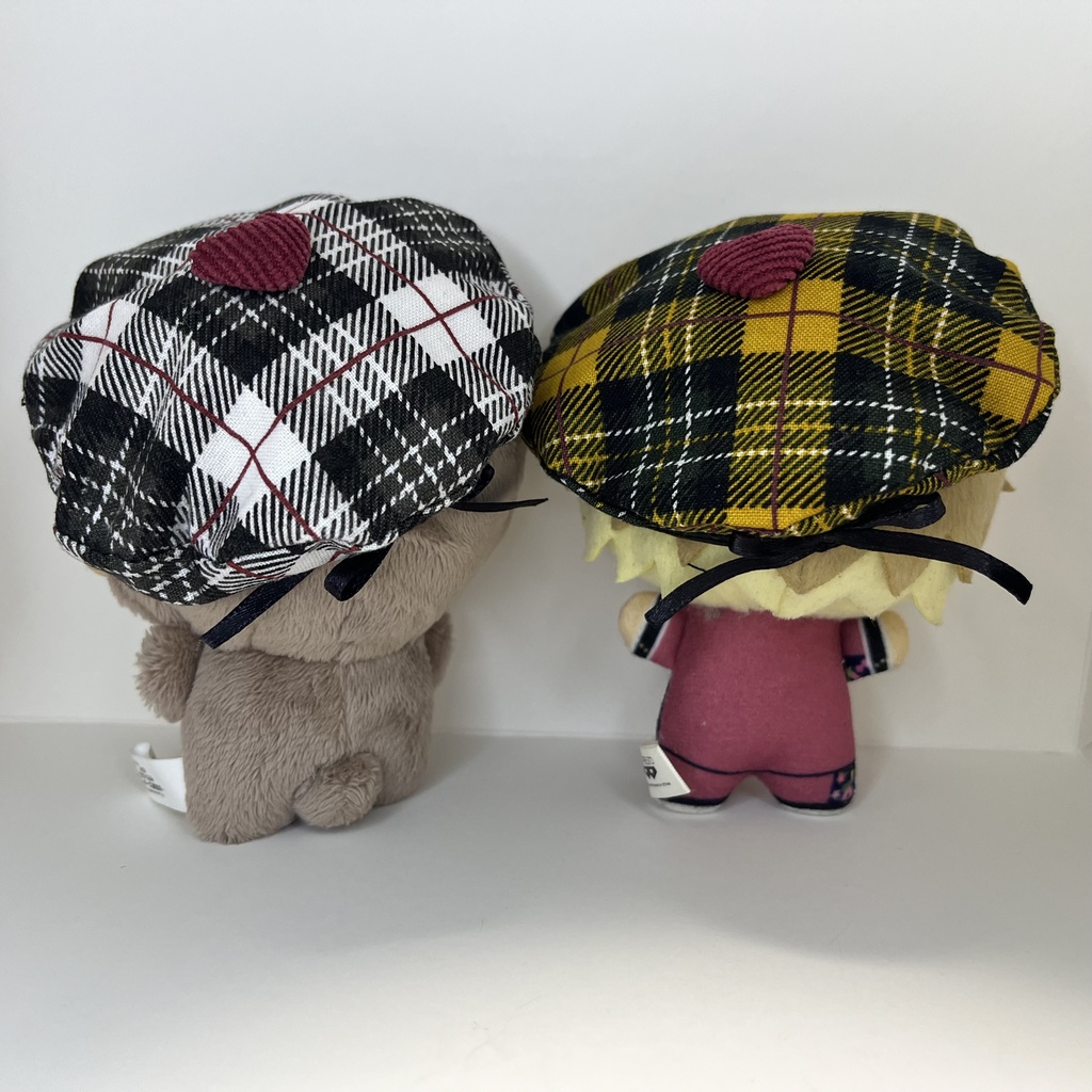 ぬい用 ぬい服 ちびぐるみ ベレー帽 セット チェック