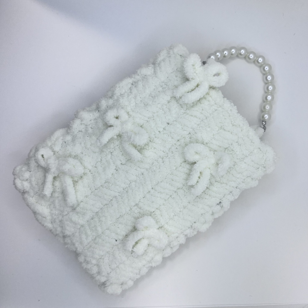 硬質ケース 毛糸 リボン デコ B7 バッグチャーム