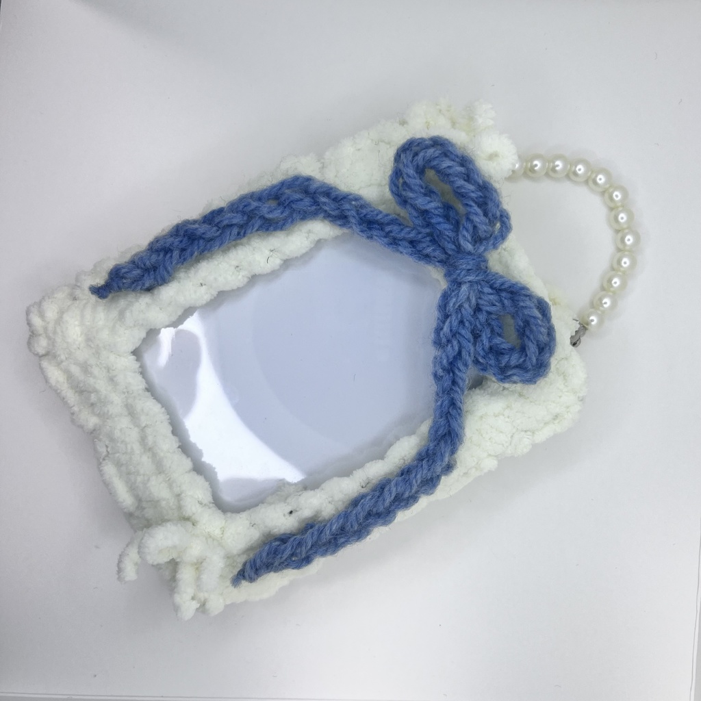 硬質ケース 毛糸 リボン デコ B7 バッグチャーム