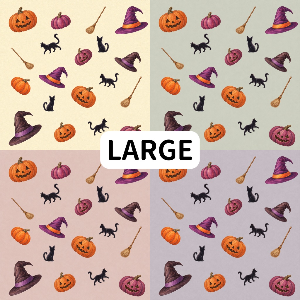 クラシカルハロウィン シームレスデジタルペーパー【12枚セット・15cm】