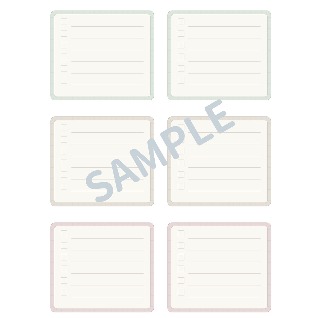 手帳ラベル&ミニメモ|3色・60パーツ|A4 PDF