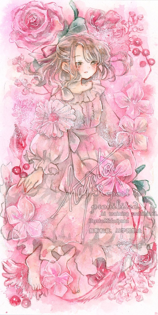 額装原画『Herbarium-pink-』