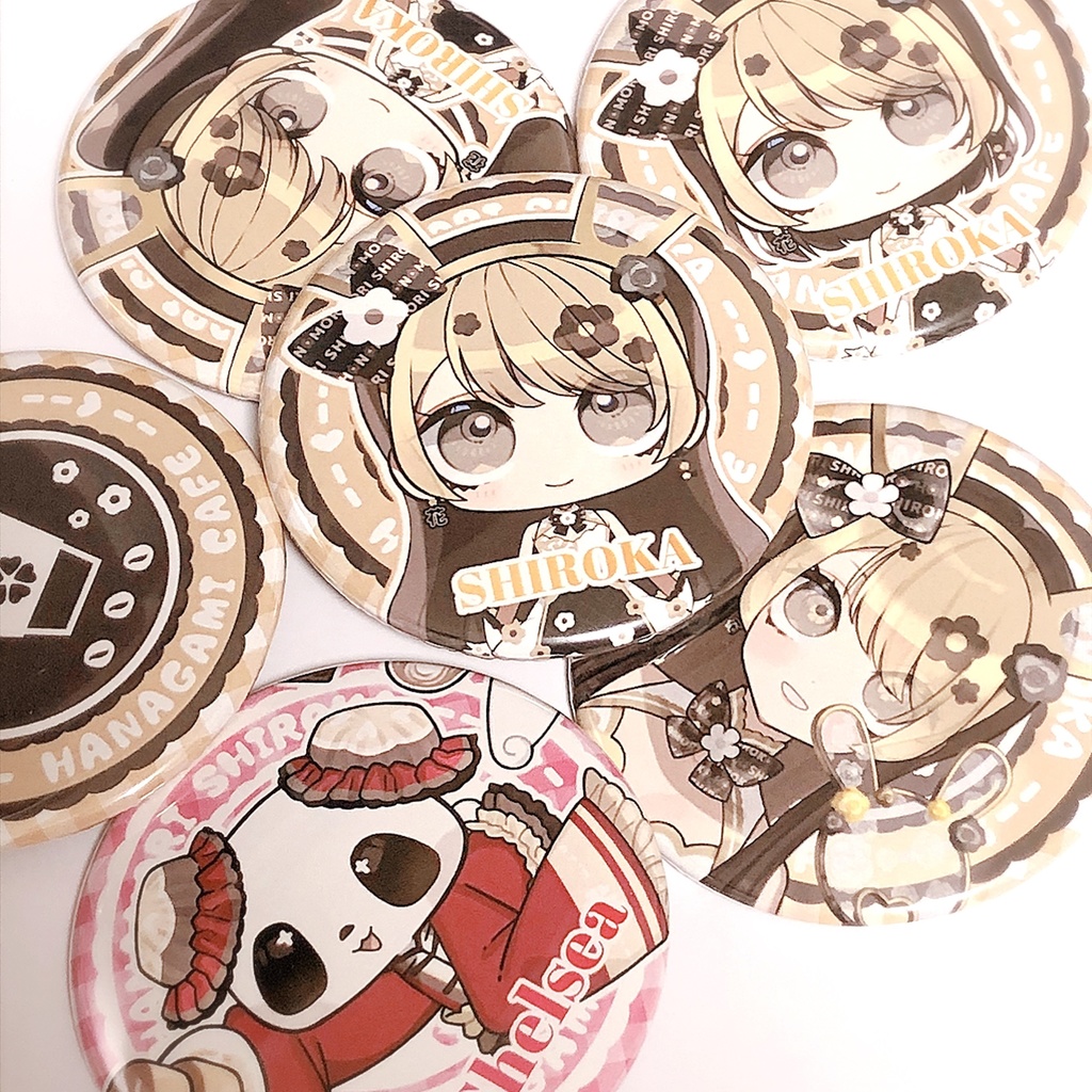 【常設】シロカ缶バッジ全5種【丸型56mm/Vtuber】