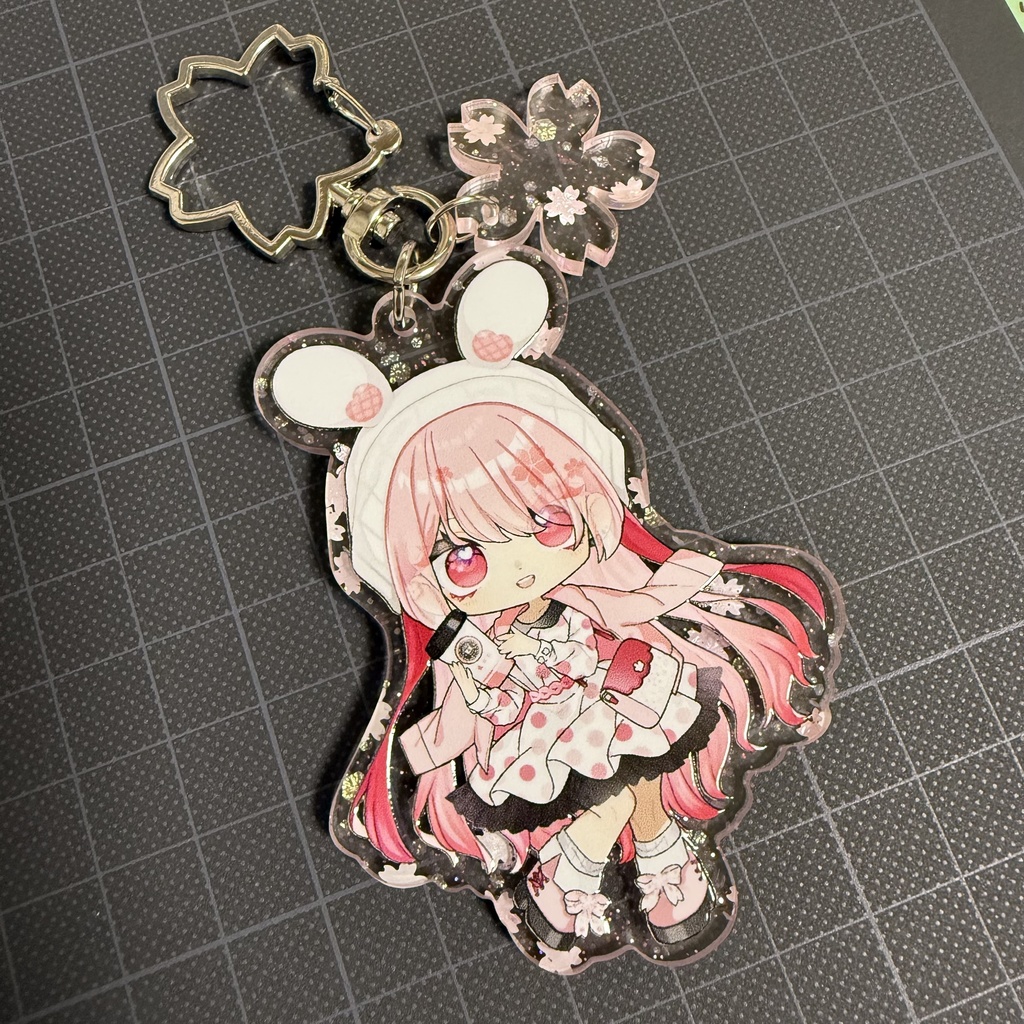 【在庫分】春私服桜ぷちシロカキラキラアクキー【2025桜エディショングッズ】