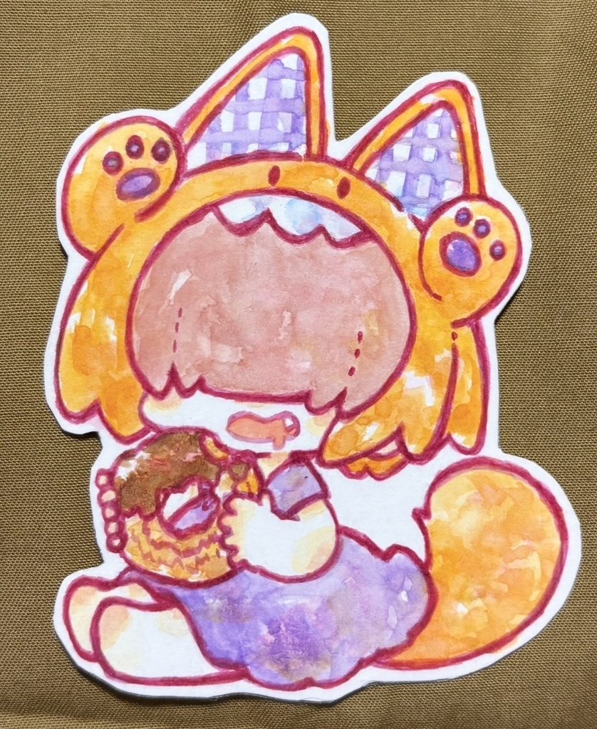 水彩原画　モグモグちゃん